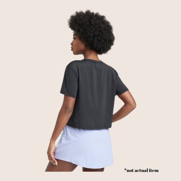 🖤 ALL IN MOTION ESSENTIAL CREWNECK SHORT SLEEVE TOP BLACK LARGE - Picture 3 of 8